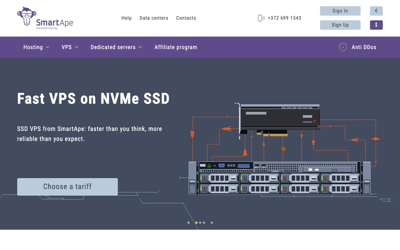 SmartApe Live Website & Control Panel Screenshot